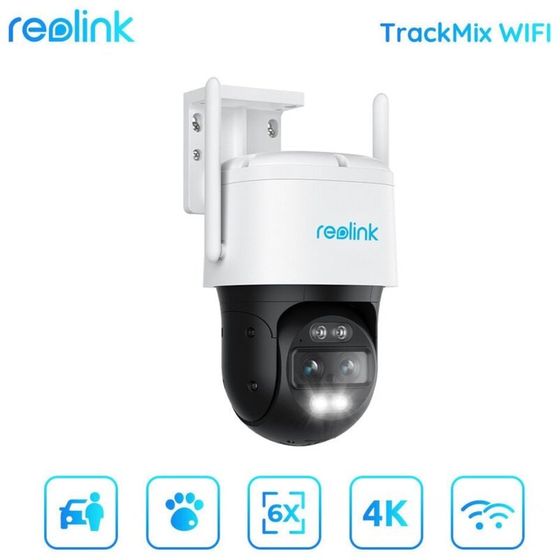 foto del prodotto reolink 4k ptz telecamera wi fi esterno a doppio obiettivo, 355 90 pan tilt, zoom ibrido 6x, rilevamento persone veicoli pet, auto tracking,