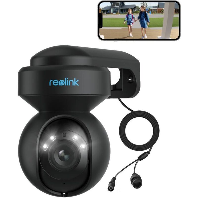 foto del prodotto reolink 5mp 2.4 5ghz wifi telecamera di sicurezza per esterni, pan tilt, zoom ottico 3x, visione notturna a colori, nero, e1 outdoor nero