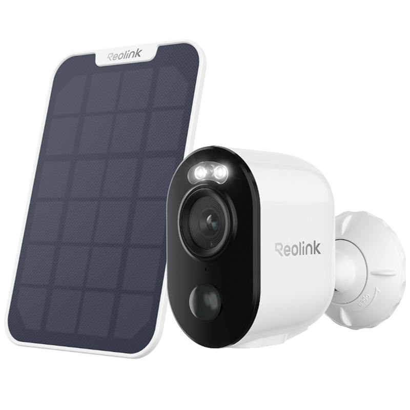 foto del prodotto reolink argus series b330 bwc2k02sp - telecamera 2k wi-fi a batteria con pannello solare