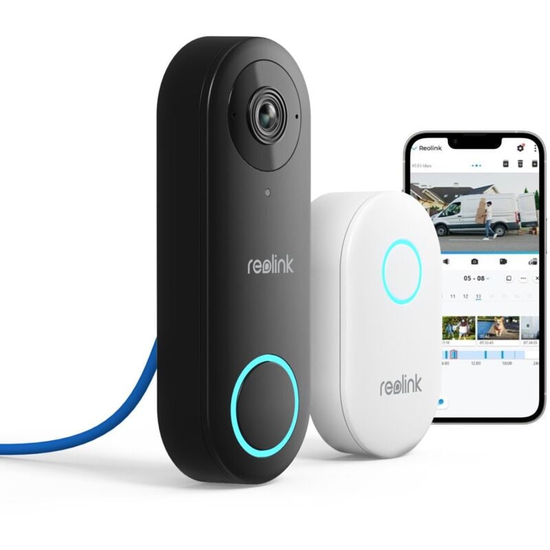 foto del prodotto reolink video doorbell poe con suoneria, telecamera da 5mp, diagonale a 180 , audio bidirezionale, rilevamento persone, impermeabile, avvisi
