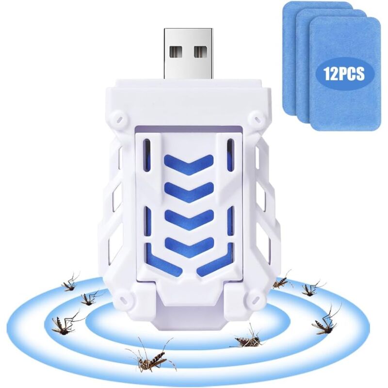 foto del prodotto repellente elettrico portatile per zanzare tramite usb, repellente per zanzare con spina usb e 12 bobine elettriche per zanzare, repellente elettrico