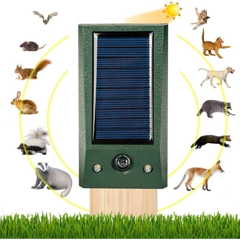 foto del prodotto repellente per animali ad ultrasuoni, repellente solare per conigli e repellente solare per animali possono tenere lontani cervi, uccelli e conigli