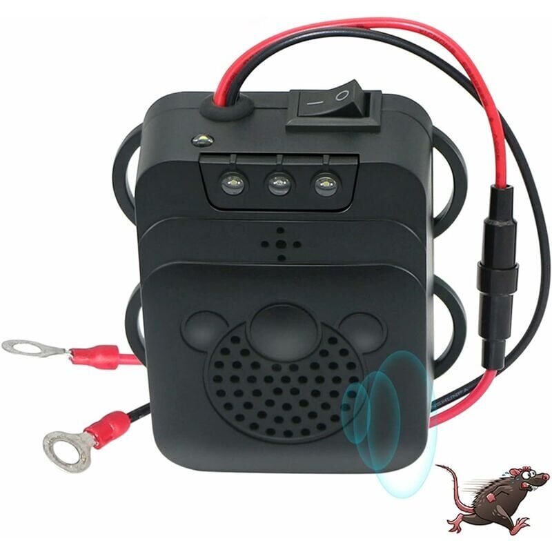 foto del prodotto repellente per auto a ultrasuoni ymyny con led stroboscopico, per auto, roditori, topi, parassiti, garage, soffitta, campeggio