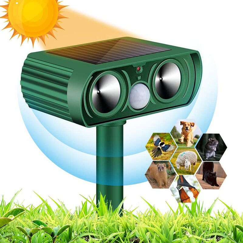 foto del prodotto repellente per gatti ad ultrasuoni solare da esterno, sensibilit e frequenza regolabili, repellente per gatti ad ultrasuoni repellente per