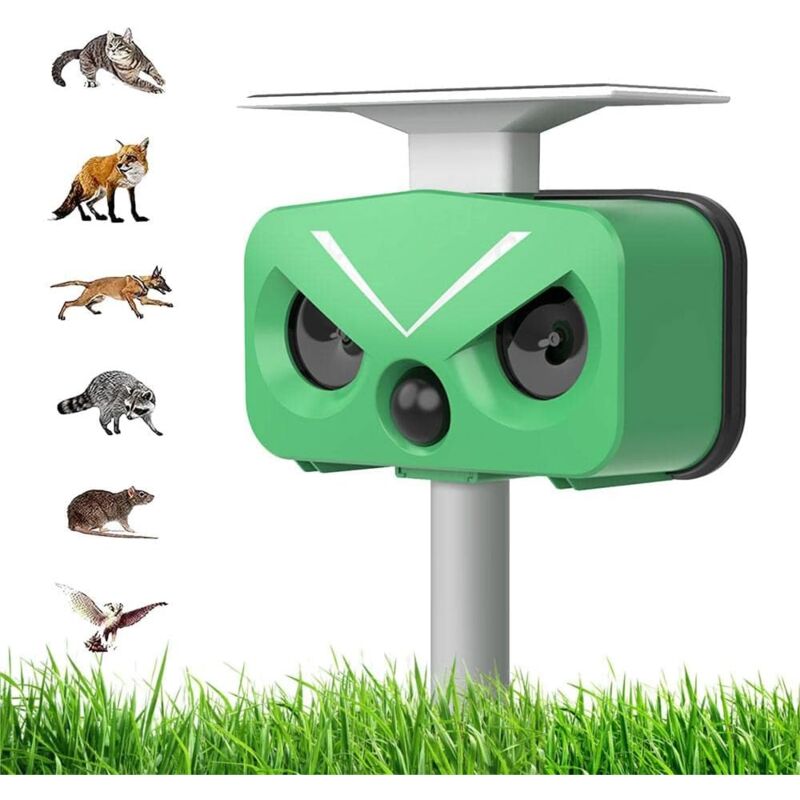 foto del prodotto repellente per gatti, repellente ad ultrasuoni ad energia solare, impermeabile ip66, frequenza regolabile per 5 modalit regolabili, repellente per