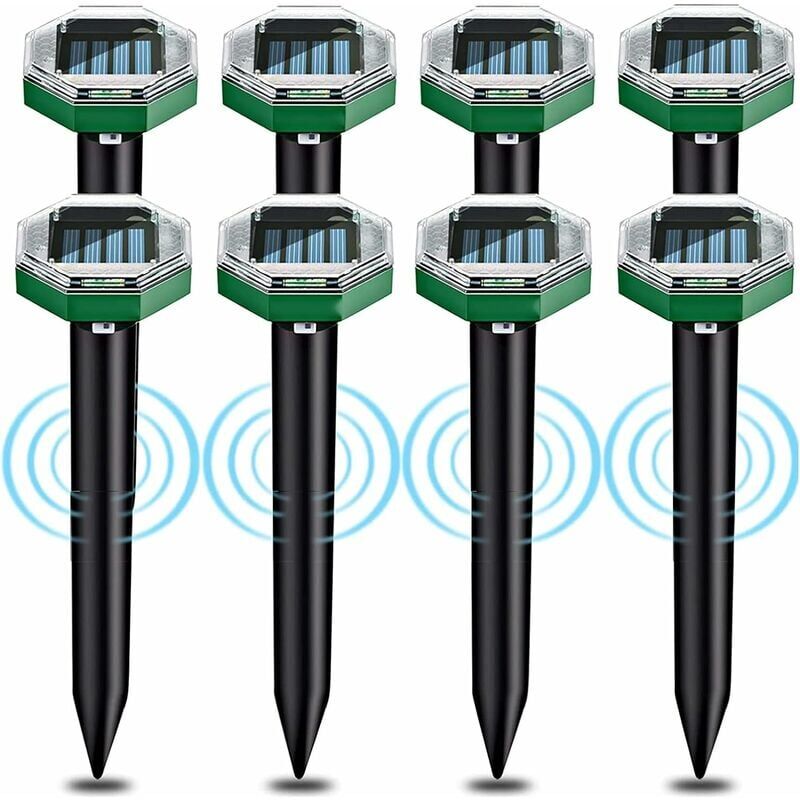 foto del prodotto repellente per talpe a ultrasuoni solare da 8 pezzi, repellente per talpe a ultrasuoni solare con ip65 impermeabile, pu essere utilizzato in