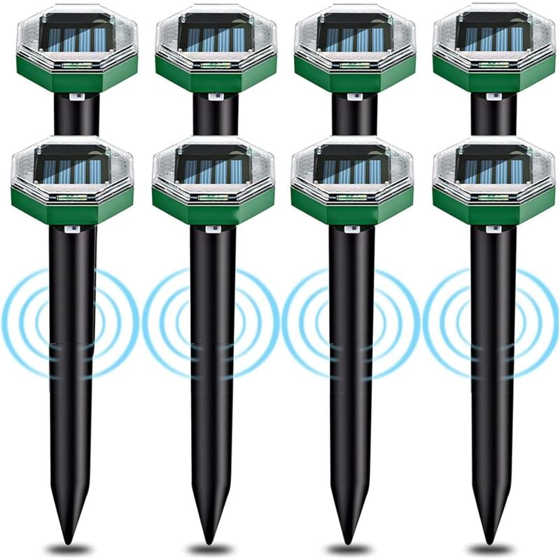 foto del prodotto repellente per talpe ad ultrasuoni solare 8 pezzi, repellente per talpe ad ultrasuoni solare con ip65 impermeabile, pu essere utilizzato in