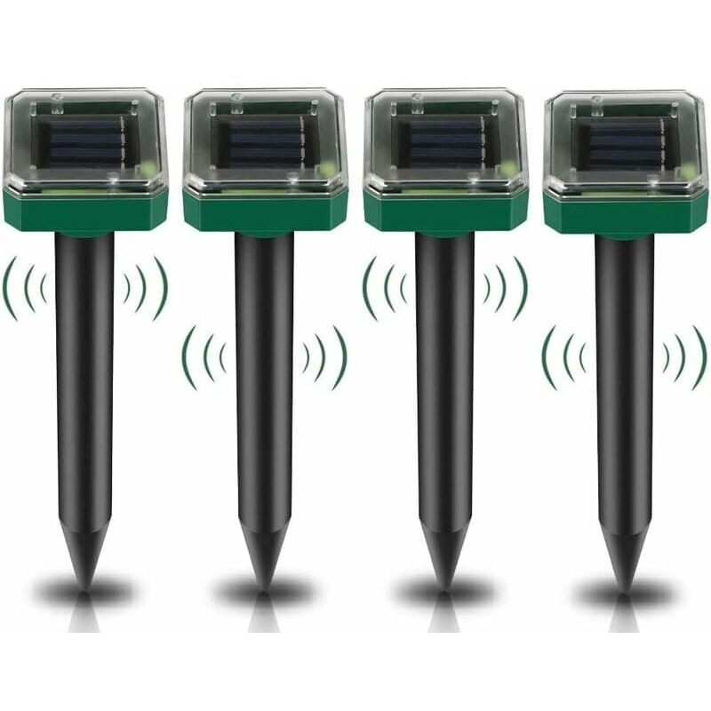 foto del prodotto repellente per talpe solare ad ultrasuoni, 4 confezioni repellente per talpe solare, repellente per topi impermeabile ip65 per esterni per gopher,