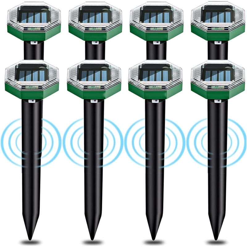 foto del prodotto repellente per talpe solare ad ultrasuoni 8 pezzi, repellente per talpe solare ad ultrasuoni con grado di impermeabilit ip65, pu essere utilizzato