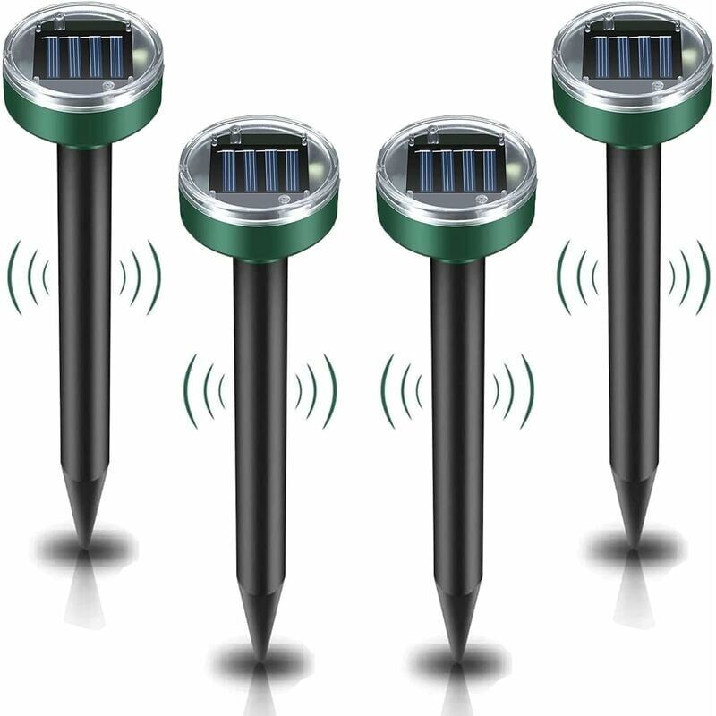 foto del prodotto repellente solare per talpe, 4 pezzi, repellente per parassiti a ultrasuoni controllo delle talpe con ip65 impermeabile, repellente per talpe da