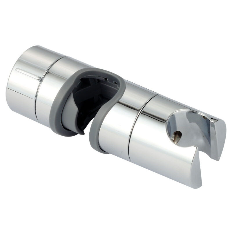 foto del prodotto replaceable handheld shower holder, adjustable diameter 18 25mm holder, chrome abs silver 