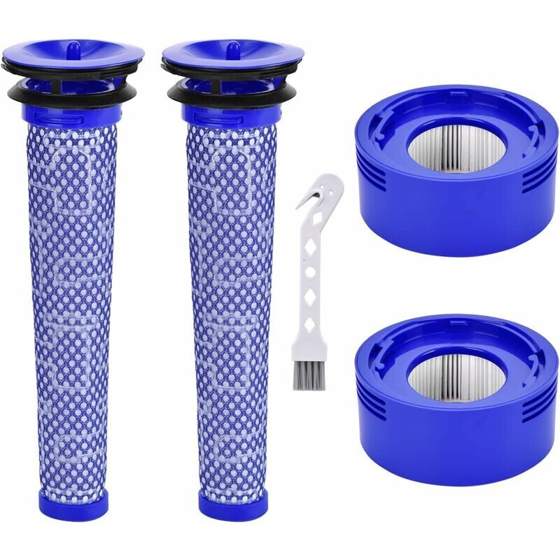 foto del prodotto replacement filters for dyson v7, v8 animal absolute motorhead vacuum cleaner, 2 hepa post filters and 2 pre filters, replace parts 965661 01 and