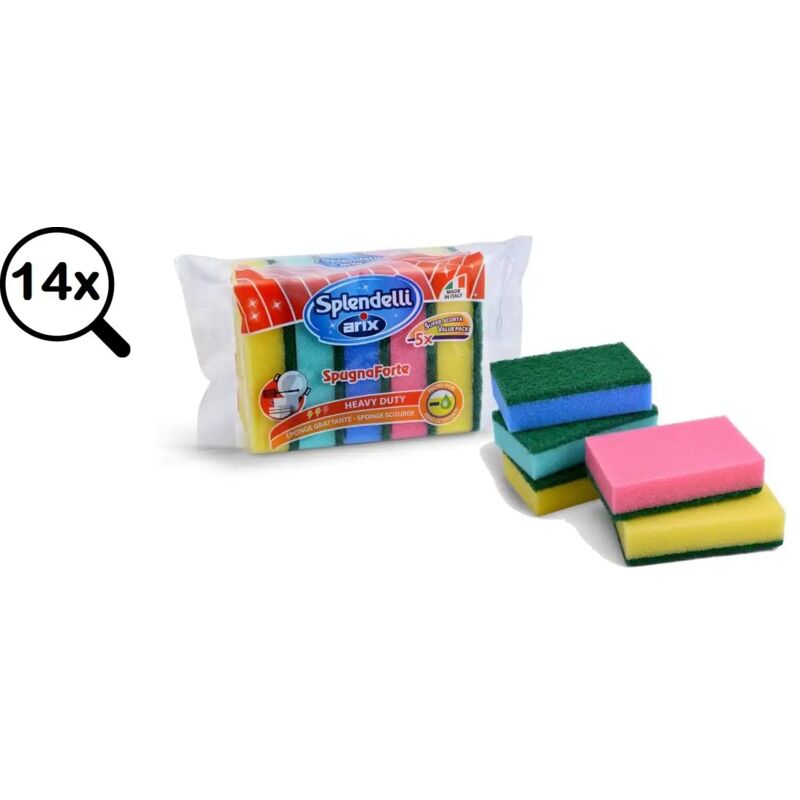 foto del prodotto replood 14x arix spendelli spugna abrasiva colorata in confezione da 14x5 pezzi