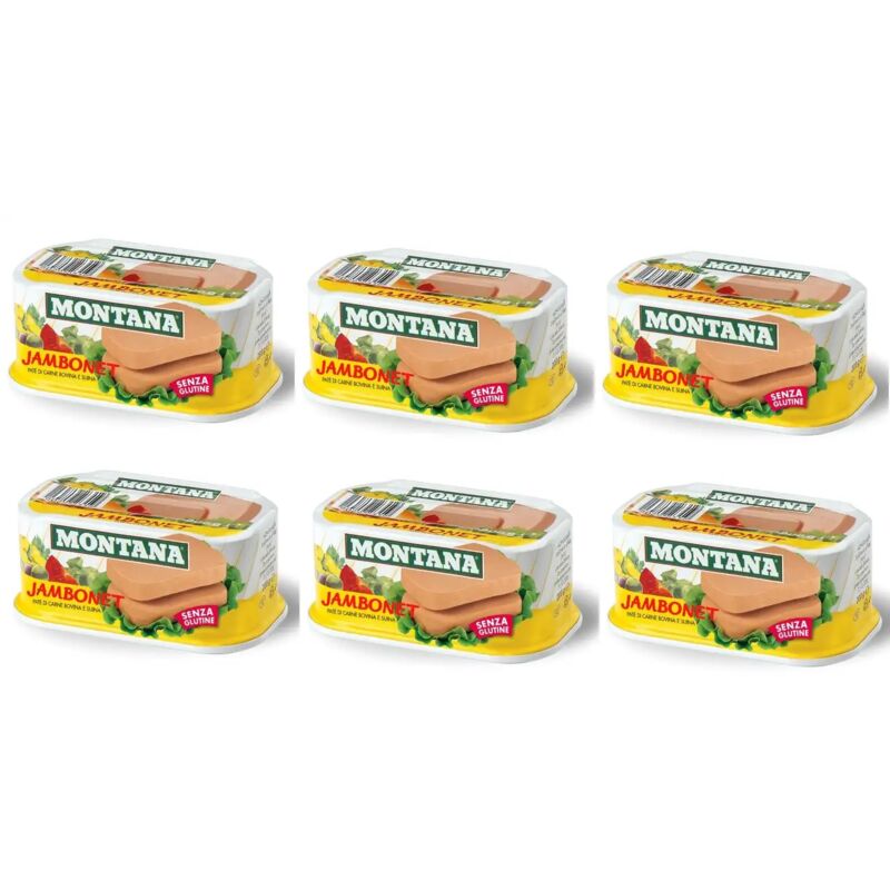 foto del prodotto replood 6x montana jambonet carne in scatola di suino e bovino senza glutine 6x200gr