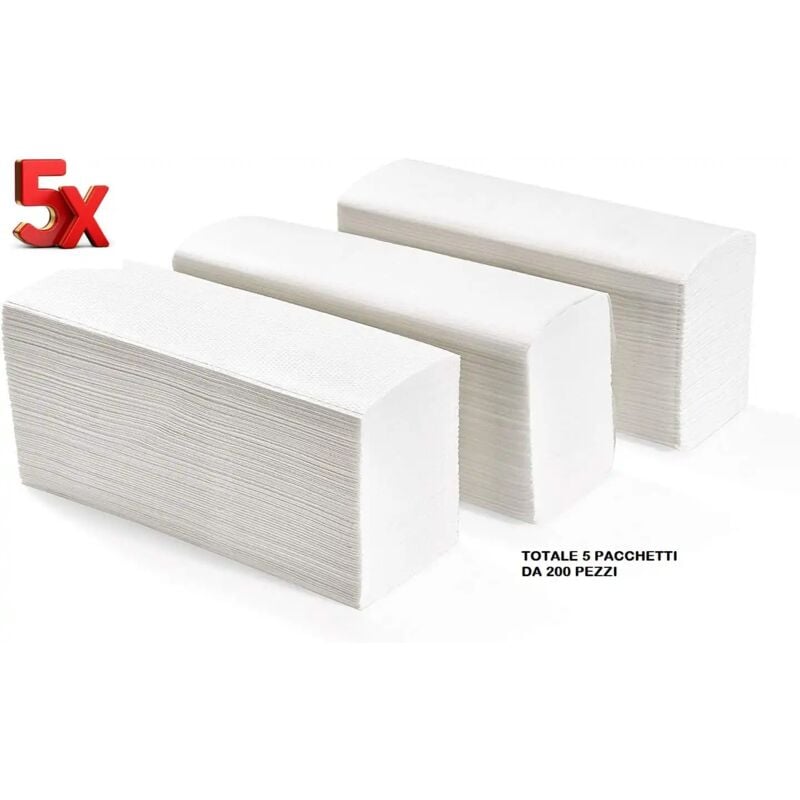 foto del prodotto replood - asciugamani monouso piegati a v per dispenser 21 x 21 cm 5 pacchetti da 200pz