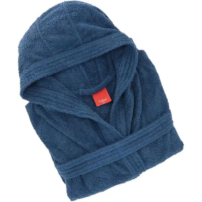 foto del prodotto replood gabel accappatoio adulto in spugna di puro cotone blu taglia xxxl tintunita