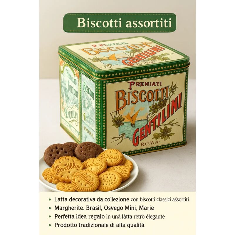 foto del prodotto replood gentilini latta biscotti classici assortiti 1kg edizione retr da collezione
