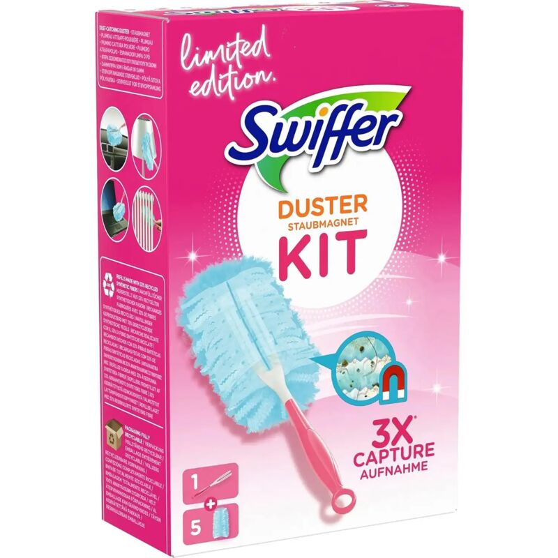 foto del prodotto replood swiffer duster kit 5 piumini ricambio cattura polvere 3x, edizione limitata