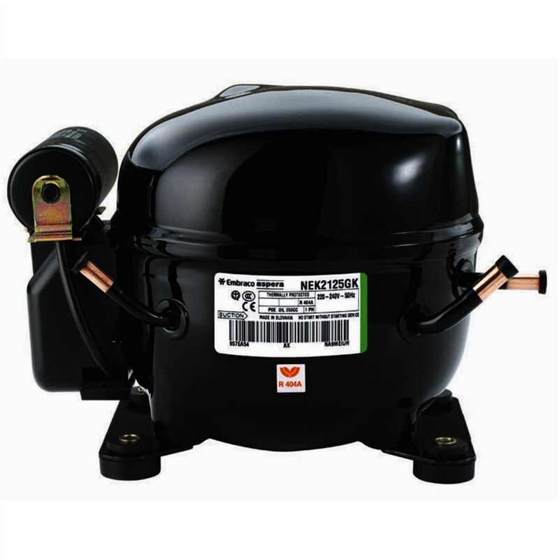 foto del prodotto reporshop compressore emppracy ne nek6210gk r404a r507a r452a 220v 3 8cv alta temperatura 7,28 cm3