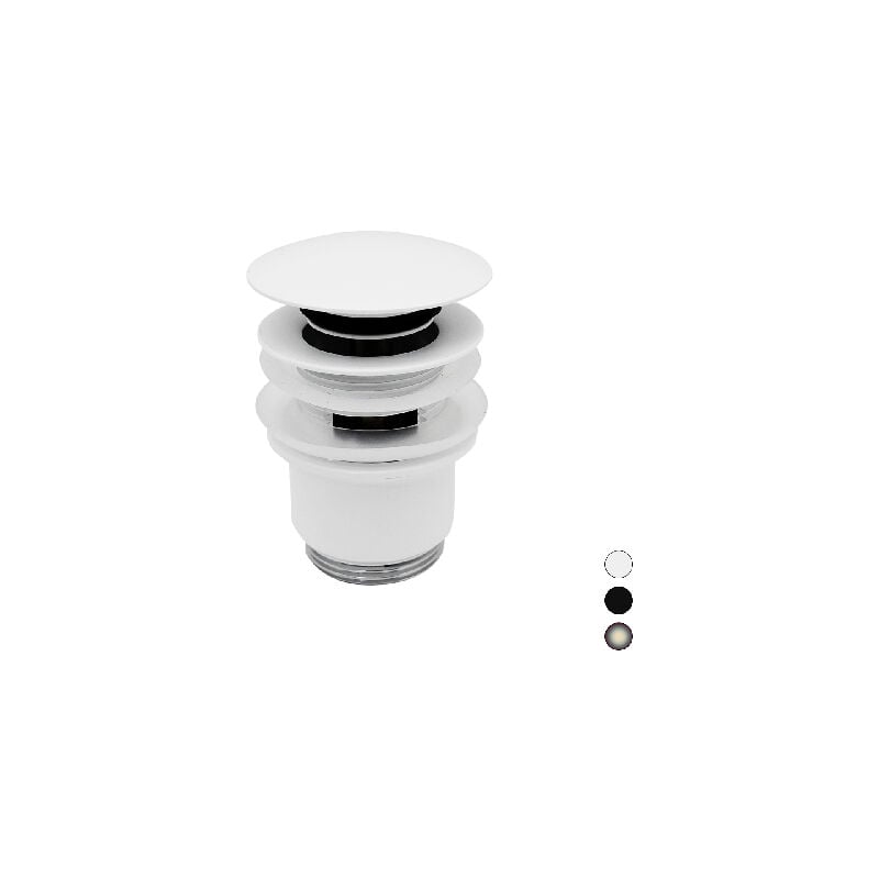 foto del prodotto reru piletta click clack remer con troppo pieno in ottone bianco opaco