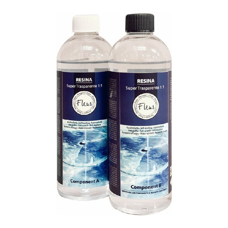foto del prodotto resina effetto vetro liquido lucido super trasparente fleur formato 950 ml