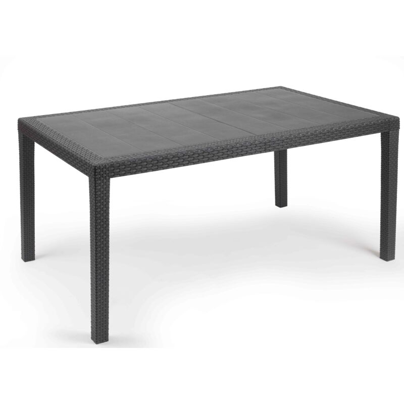 foto del prodotto resina rattan tavolo rett.prince antracite 90x150x72
