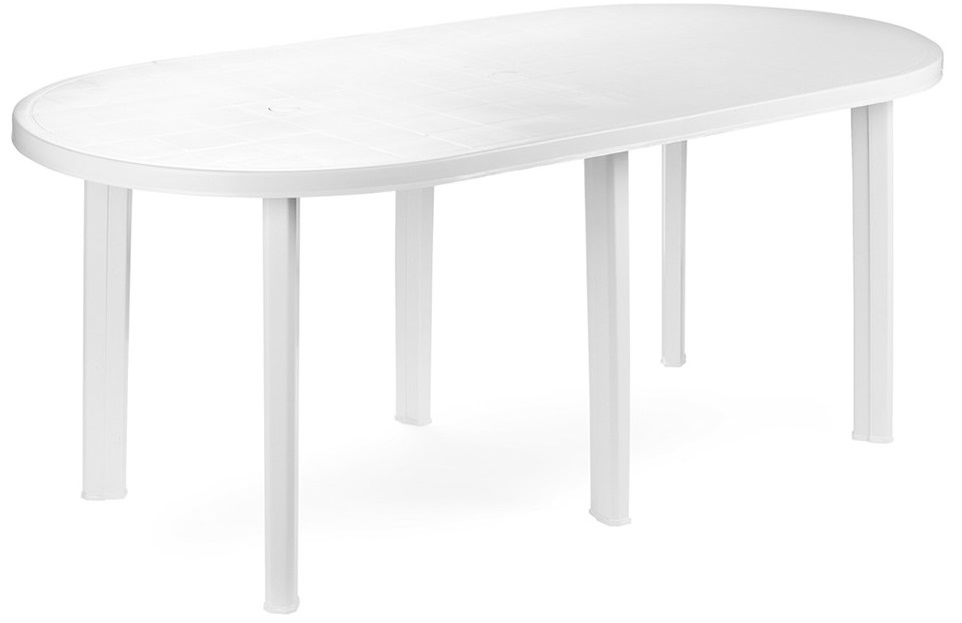 foto del prodotto resina tavolo ovale bianco cm.90x180xh72