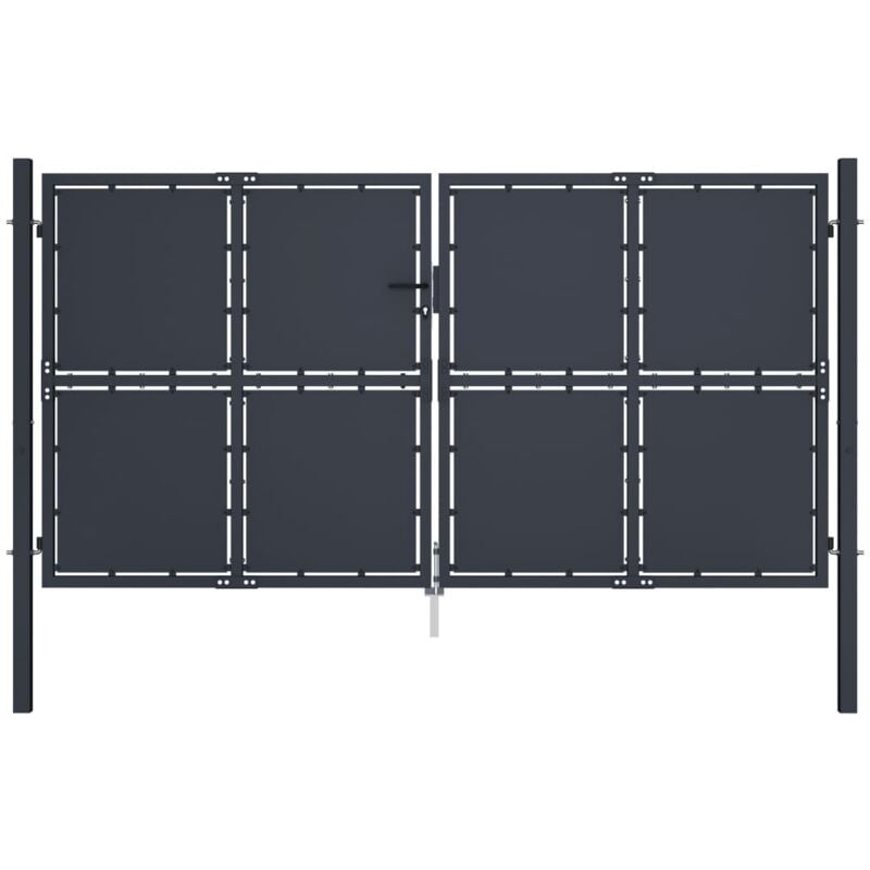 foto del prodotto resistente cancello da giardino color antracite disponibile in varie misure dimensioni 300 x 150 cm