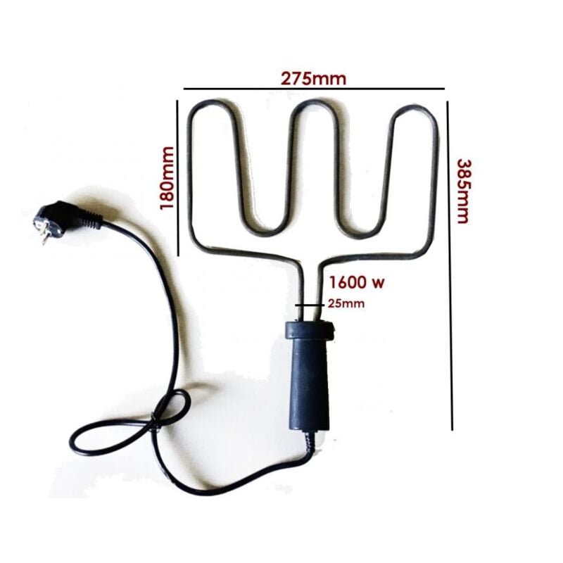 foto del prodotto resistenza bistecchiera piastra elettrica 1600w spiedina con manico trevi dict