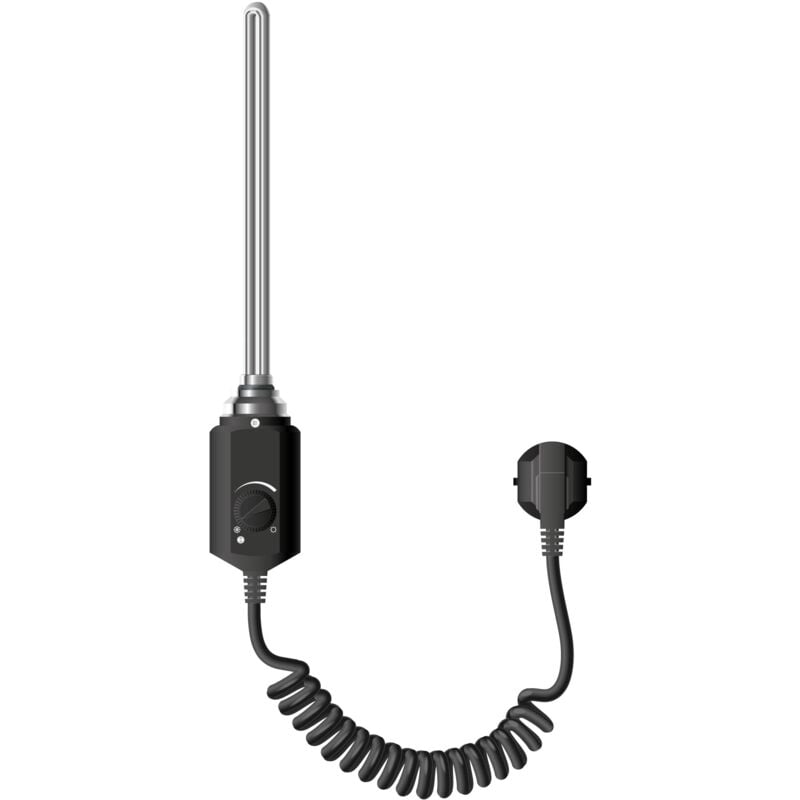 foto del prodotto resistenza elettrica 600w in acciaio inox nero per radiatori regolatore elettronico di temperatura elemento riscaldante con spina elemento di