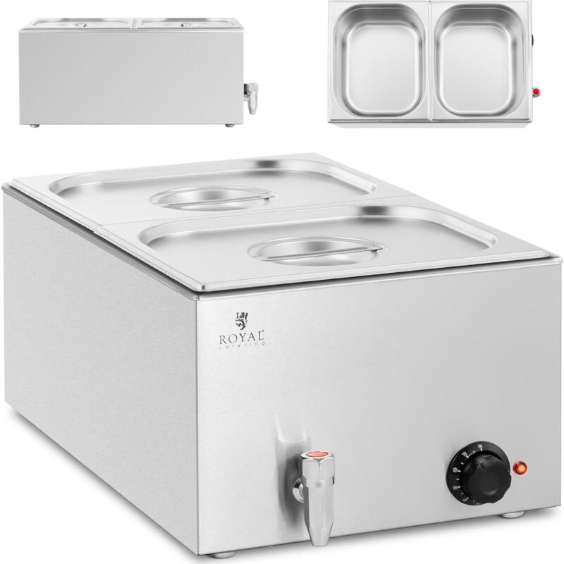 foto del prodotto resistenza elettrica bagnomaria con rubinetto 2 x gn 1 2 600 w