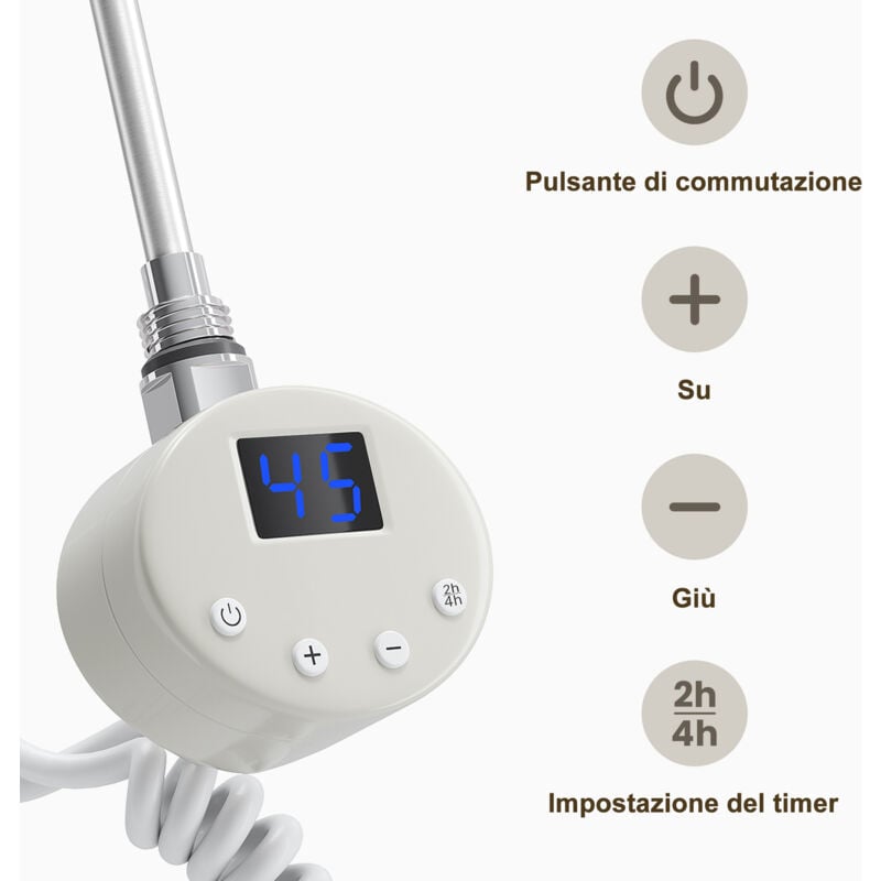 foto del prodotto resistenza elettrica per radiatore funzione di temporizzazione e termoregolazione 1000w adatto per scaldasalviette con protezione contro il