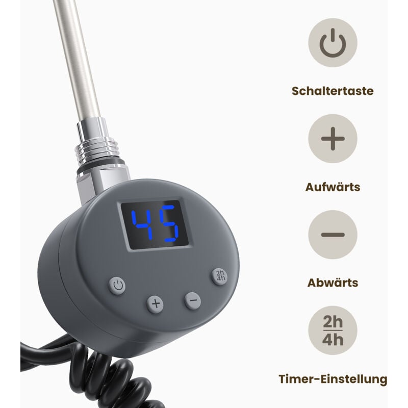 foto del prodotto resistenza elettrica per radiatore funzione di temporizzazione e termoregolazione 600w adatto per scaldasalviette con protezione contro il