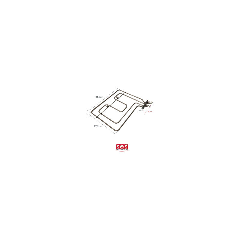 foto del prodotto resistenza voute grill 1100w 1100w per forno, cook 262900064 beko, essenziale b, far, grundig, per listo, listo