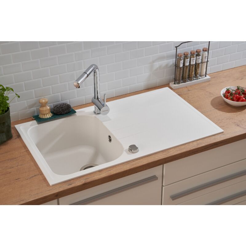 foto del prodotto respekta lavello da cucina lavello da incasso lavello in granito 86 x 50 bianco respecta orlando