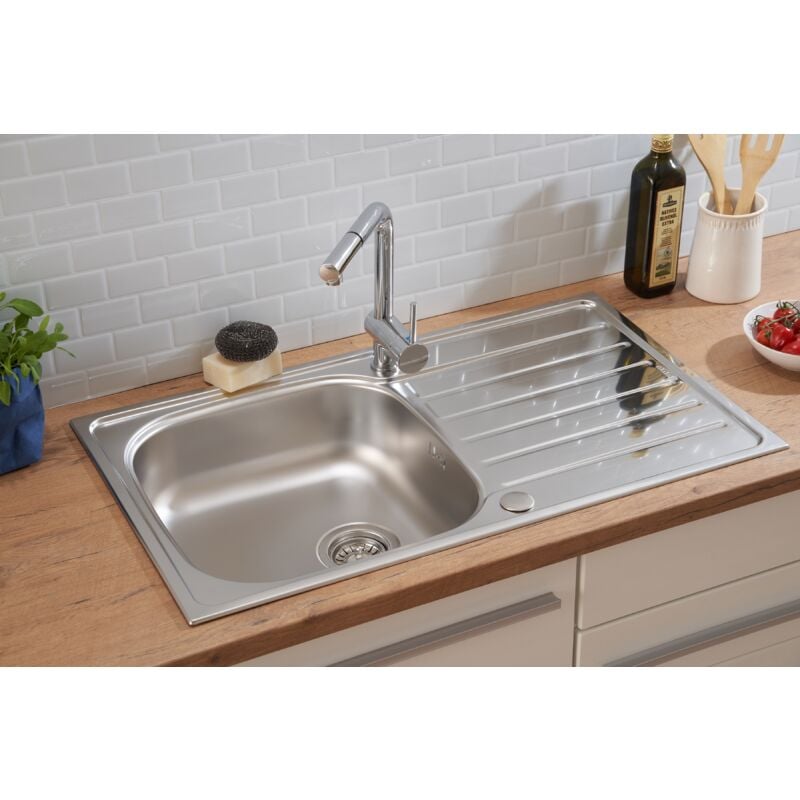 foto del prodotto respekta lavello da incasso in acciaio inox lavello da cucina lavello 86 x 50 cm dallas