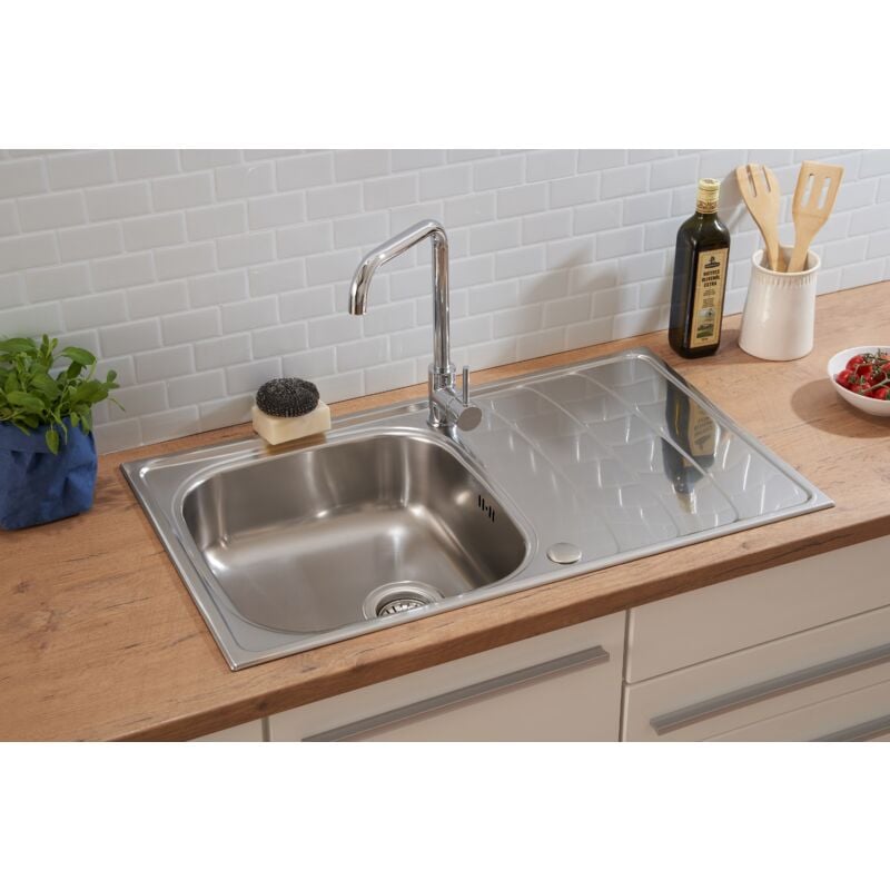 foto del prodotto respekta lavello da incasso in acciaio inox lavello da cucina lavello 86 x 50 cm miami