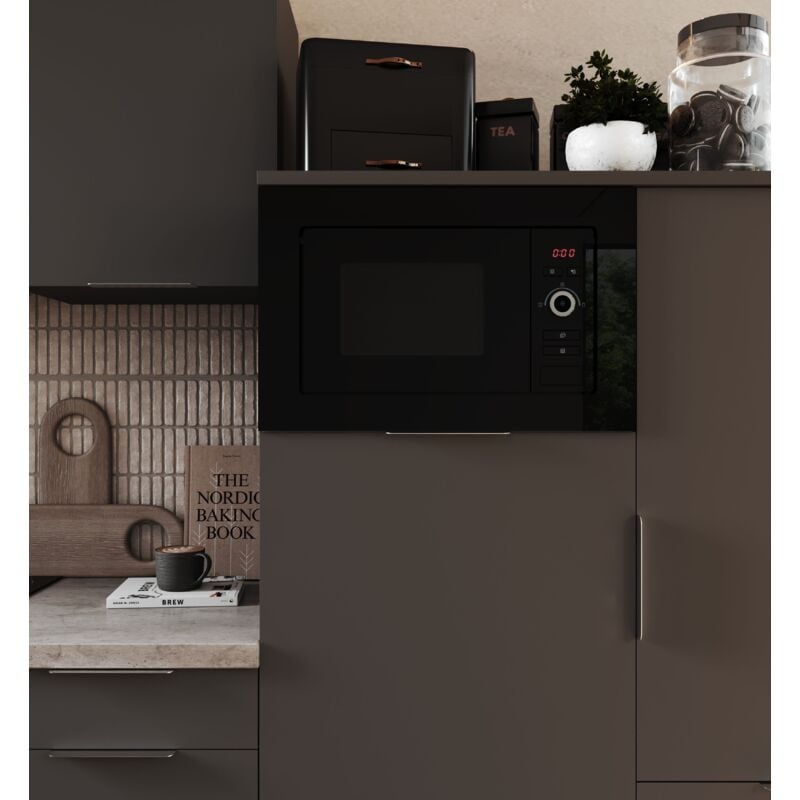 foto del prodotto respekta microonde 800 watt da incasso grill 60 cm 1000 watt 20 l vetro nero