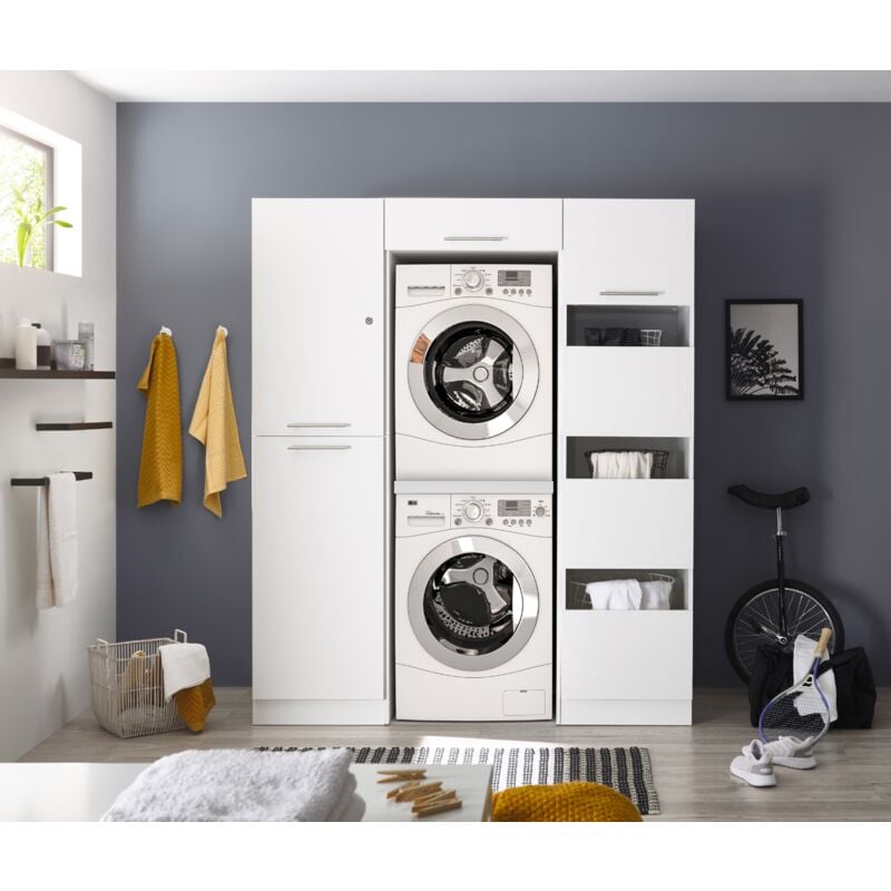 foto del prodotto respekta mobile lavatrice mobile asciugatrice mobile lavanderia 167 cm bianco clara respecta