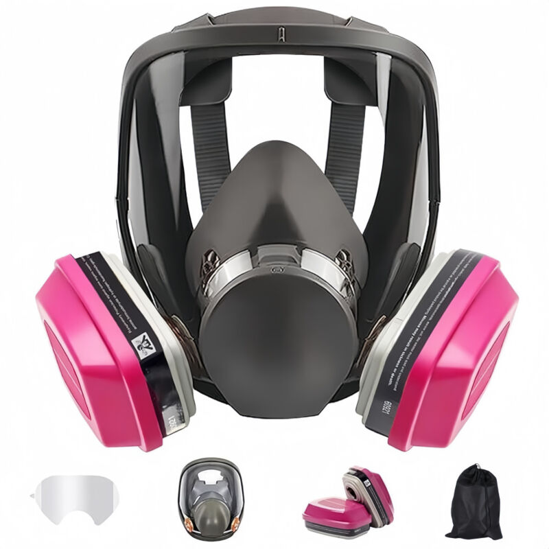 foto del prodotto respiratore riutilizzabile a pieno facciale, maschera antipolvere di protezione per respiratori a vapore di gas per levigatura, lucidatura,