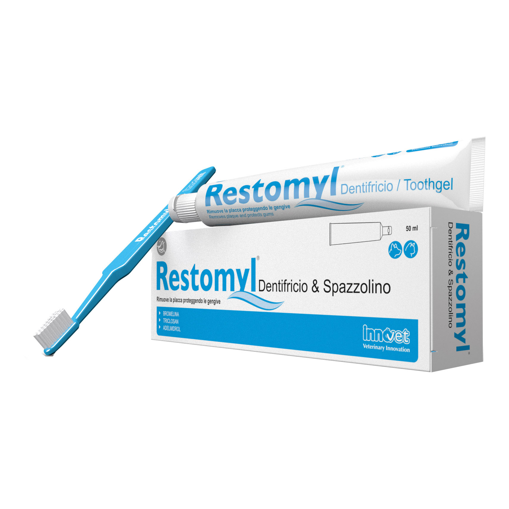 foto del prodotto restomyl dentifricio+spazzolino extra soft 50 ml
