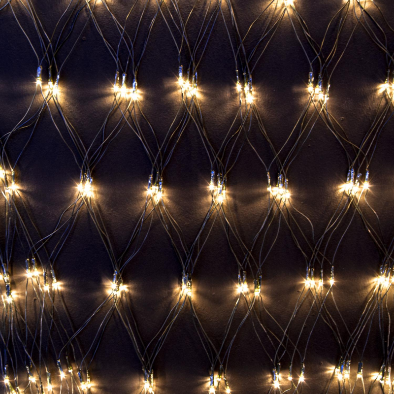 foto del prodotto rete 160 led luce bianco caldo al. batteria cm240x120