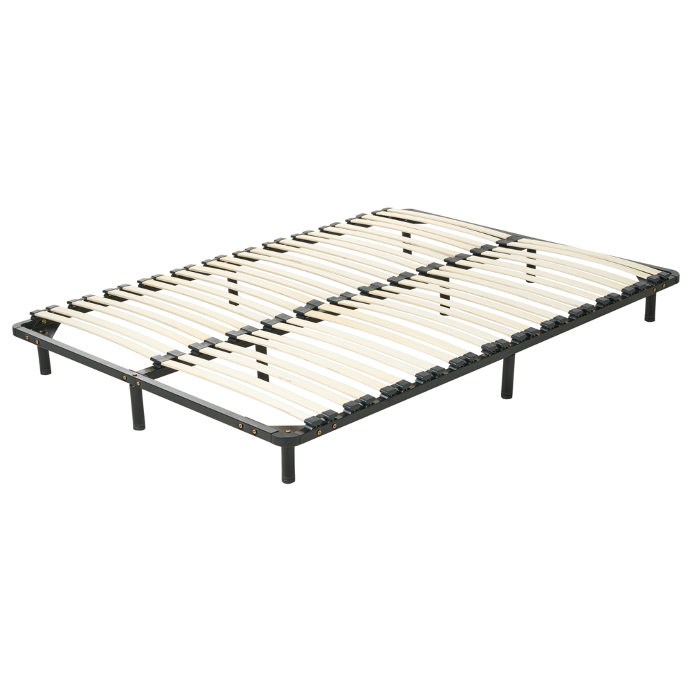 foto del prodotto rete a doghe autoportante matrimoniale 140 cm 3 doghe in legno massello struttura in metallo su gambe