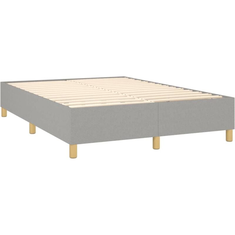 foto del prodotto rete a doghe su gambe giroletto 140x190 cm tessuto grigio chiaro tdl0207199