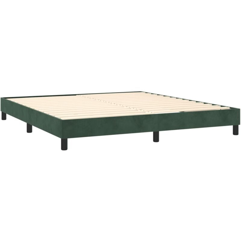 foto del prodotto rete a doghe su gambe giroletto 160x200 cm tessuto velluto verde scuro tdl0206881