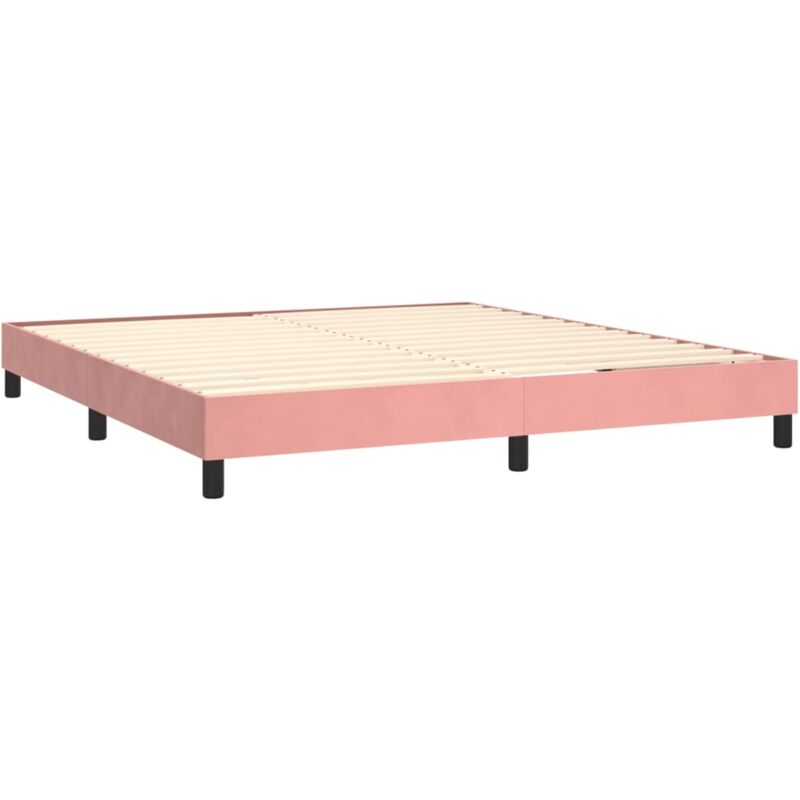 foto del prodotto rete a doghe su gambe giroletto 180x200 cm tessuto velluto rosa tdl0206954