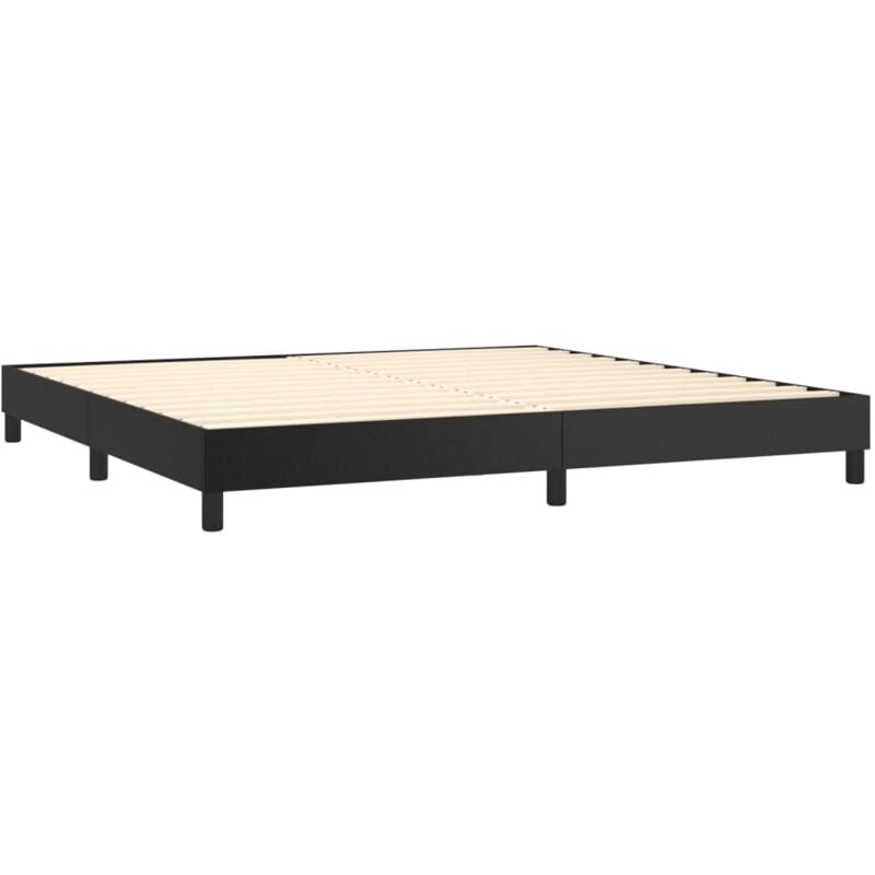 foto del prodotto rete a doghe su gambe giroletto 200x200 cm nero sintetico tdl0206994