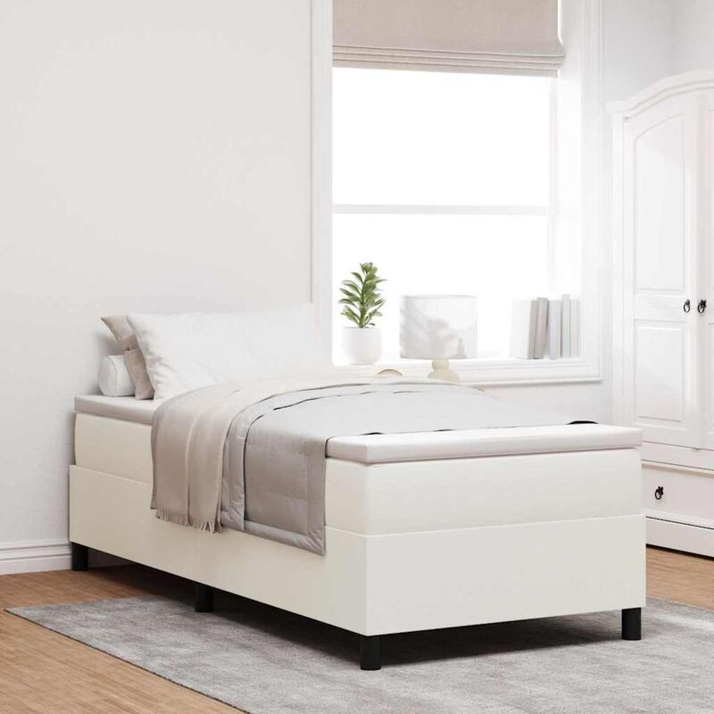 foto del prodotto rete a molle letto crema 90x200 cm tessuto in velluto a righe vidaxl