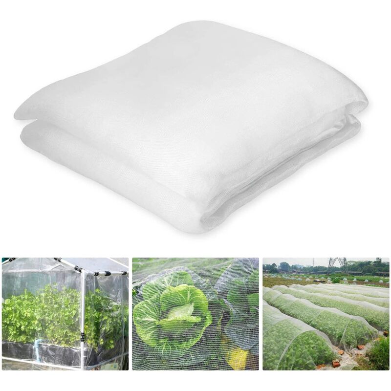 foto del prodotto rete anti insetto bianca per orti 3 x 5 m, rete di protezione per orti, rete da giardino adatta per proteggere piante, fiori, ortaggi, frutta