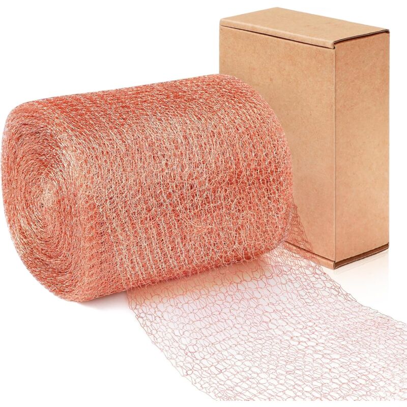 foto del prodotto rete antilumache e chiocciole, rete in rame 6mx127mm, striscia a doppia maglia in rame, trappola in maglia di rame, nastro barriera per protezione